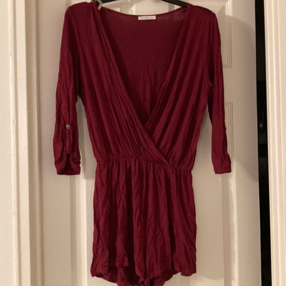 Maroon Wrap Romper